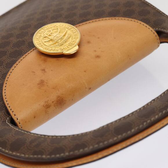 CELINE Macadam Canvas Hand Bag Pvc Leather Brown - Picture 6 of 13